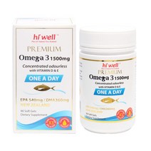 NZ 직구 하이 웰 최상급 벨류 오메가3 1500mg One A Day 비타민D 90캡슐 1pack, 수량, 상세참조