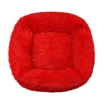 애완견 침대 슈퍼 소프트 개집 사각형 푹신한 고양이 집 따뜻하고 편안한 수면 쿠션 매트 소파 빨 수있는 강아지 플러시, Red+50CMUp To 4KG