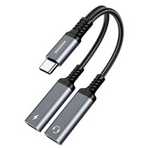 USB C 스플리터 ZOOAUX 듀얼 USB C 헤드폰 및 충전기 어댑터 PD 60W 고속 충전 지원 통화 음악 픽셀 4 3 XL 갤럭시 S22 S21 S20+ S20 노트용