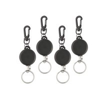 늘어나는 와이어 줄 릴고리 블랙 키체인 분실 도난방지 열쇠고리 차 키홀더, 단품, 단품