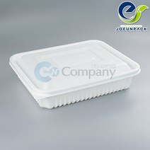 일회용 사각 밀폐 찜 탕용기 JH 23195 중 화이트 반박스100개세트