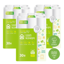 천연펄프 100% 프리미엄 화장지 화장실 휴지 3겹 30롤 3팩, 숨 데코 25M 30롤 3팩(총90롤)