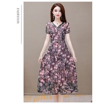 플라워원피스 쉬폰 키 작은 사람 여름 여성의류 금 년 유행 40대 2148701706