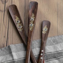 식당 업소용 자개 통원목 나무 구두주걱 헤라 음식접, 흑단자개구두주걱55cm