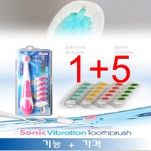 본품1+리필용칫솔모5 셋트 칫솔모 작은 임플란트 어금니 치석 치과 전용 치아 교정 용 잇몸 첨단 칫솔 음파칫솔, 노랑