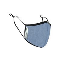 SONOVIA 특허받은 통기성 원단의 재사용 가능한 안면 마스크 유니 천 세탁 2겹 커버 김 서림 코와이어 및 조절 이어 스트랩 스카이 블루 미디엄 (5팩)
