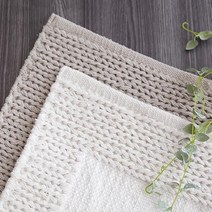 아트박스/엘르비 피오니 욕실&현관매트 2color_45x65cm (순면 핸드메이드 인도러그), 그레이