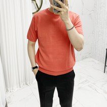 아도르클래식 시원한 라운드 여름 니트 반팔티