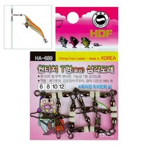 해동원터치 T형 축광 삼각도래 HA-689 갑오징어쭈꾸미, 6호-1봉5개