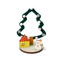 민화샵 크리스마스 뿅뿅이 양모 털실 트리 만들기 세트