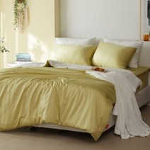 60수사틴 순면 투톤누빔이불침대커버풀세트EK 4컬러