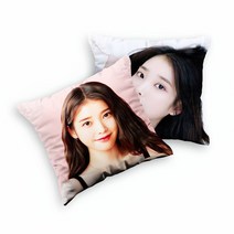 아이유굿즈 부드러운 극세사 양면 포토 쿠션(대형(45cm) 솜포함)