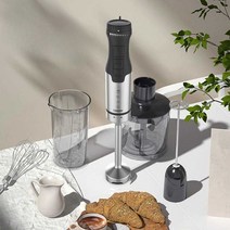 핸드블렌더 믹서기 믹스 수동 핸드 무선 전동 스무디, 800W 스테인리스20단 조절 싱글 쿠킹스틱