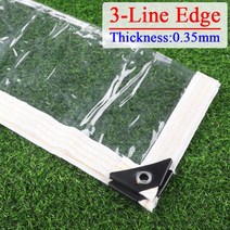 방수포 방수 투명 PVC 발코니 다육 식물 타프 테라스 선명한 두께, 55.3-Line Edge - 1.6x4m