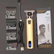 바리깡 클리퍼 이발기 바버샵 이발소 리젠트컷 투블럭 헤어컷 숏컷 남자에 대 한 전문 WateProof 머리 절단 기계 머리 트리머 전기 면도기 남자 면도기 0mm 수염 트리머, KF- 플러스-골드 박스