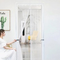 화이트 스트라이프 안방 자석방충문 90x210cm 현관방충망 모기망, 상세페이지 참조