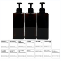 뉴앤룩 욕실 디스펜서 브라운650ml 3종세트 x 방수스티커 13종, 1세트