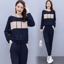 가을 후드 배색 후드 조거 트레이닝 복 세트 키작녀 중딩 중학생 고등학생 캠핑룩 원마일룩
