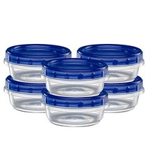 Elegant Disposables 트위스트 탑 델리 컨테이너 식품 보관 용기 블루 스크류 온 뚜껑 재사용 가능한 쌓을 수 있는 누출 방지 밀폐 283.5226.8g108온스 팩, 20, 32 OUNCE