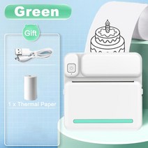 라벨프린터 프린터기 라벨기 휴대용 열전 사 미니 포켓 사진 인쇄기 안드로이드 ios 와, 녹색 프린터