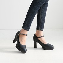 폭신 메리제인 펌프스 여성펌프스 편한신발 데일리슈즈 하이힐 통굽펌프스 통굽힐-3983