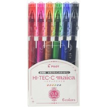 [PILOT 볼펜 일본직구] 파이롯트 볼펜 하이테크 C 마이카 04 LHM-90C4-6C 6색 세트