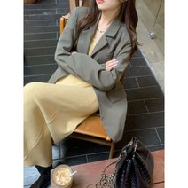 심플 데일리룩 체크 디자인감 캐주얼 정장코트 화규격 멜빵 원피스 투피스 겉옷 조거