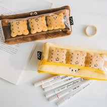 보람창고 봉제 인형 비스킷 필통 학생 필통, 2.초코