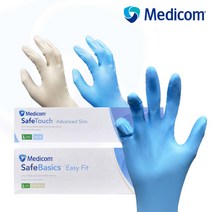 메디컴 니트릴 라텍스 장갑 요리용 병원용 수술용 작업용, 대(L)