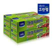 크린랩 크린 이중 지퍼백 대 25cmX30cm 20매 4개, 대(L)
