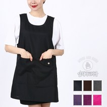 주머니 원피스 앞치마 넉넉한 시장 식당용 AE226, AE226 검정M