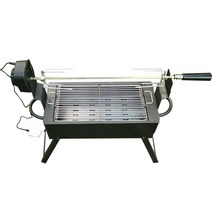 회전그릴 야외 바비큐 통구이기계 통닭 숯불구이 장비, 두꺼운 블랙 대형