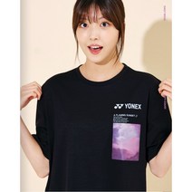 요넥스신상 공용티 223TS040U 22년 FW 캐주얼 반팔티 배드민턴 데일리티 블랙
