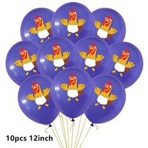 La Granja Zenon 풍선 닭 암소 돼지 생일 축하 배너 드림 레인지랜드 농장 배경 파티 장식 케이크 토퍼 일회용, 10pcs 2_기타