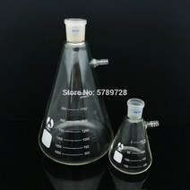 실험실도구 1pcs 25ml 2000ml 유리 진공 그라인딩 입 여과 흡입 플라스크 상단 노즐이있는 실험실 필터 병, 1000ml 구경 24mm