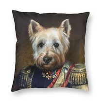 강아지마약방석 개모차 무중력 쿠션럭셔리 Pug 개 초상화 쿠션 커버 소파 폴리 에스터 리갈 애완 동물 빈티, 19 19_01 40x40cm 16x16in