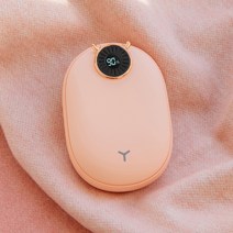 가벼운 충전식 손난로 무선미니 보조 배터리 USB충전식 10000mAh양면발열, 핑크, 10000mAh