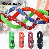 XINDA 10-100M 캠핑 암벽 등반 로프 9mm 정적 로프 21kN 높이 등반 장비에서 작업하기 위한 고강도 안전 로프, 오렌지-10미터