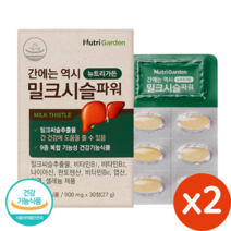 밀크시슬 파워 밀크씨슬 추출물 30정 간 건강 직장인 부모님 중년 남성 여성 남자 여자 간 영양제, 2개