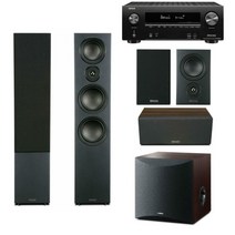 [데논] AVR-X2600H + 미션 LX-5 5.1채널스피커(LX2/050), 서브우퍼:우퍼(월넛)
