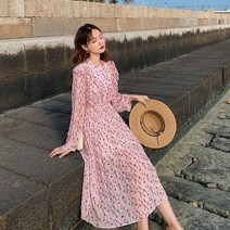 ZENCY 젠시 체리블러썸 프릴 쉬폰원피스