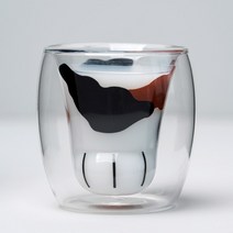 인블룸 1+1세트 귀여운 고양이발 이중유리컵 180ml, 블렌드 1+1