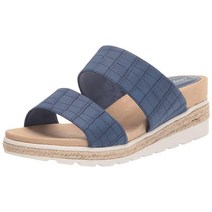 Easy Street 여성용 Maryann 웨지 샌들 데님 크로코 9 Wide