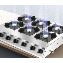 6구 LPG 업소용가스렌지 간텍기 주방화구 2열 고화력, 옵션선택, 06.파이오니어8구(액화석유가스)