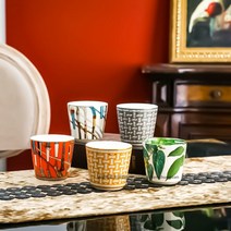 모자이크 페시폴리아 홈 카페 북유럽 머그컵 집들이 선물, 그레이 모자이크 더블 컵