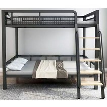 벙커침대 단철 높은 침대 침대 아래 빈 단철 높은 침대 듀플렉스 로프트 침대 공간 절약형 다기능 침대 12, 사다리 캐비닛이없는 유형 b 황금 단철 고가 침대, 1500mm2000mm