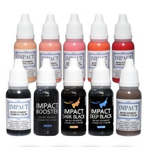 임팩트색소 반영구 색소 수지색소 반영구머신색소 아이라인 아이브로우 립 헤어라인 SMP 두피 15ml, 리얼레드