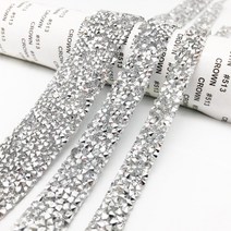 네일 라인석 보석파츠 유리스톤 1 야드 510203040mm 반짝이 라인 석 체인 테이프 트림 수지 크리스탈 장식 diy 벨트 의류 strass 핫픽스 아플리케 공예, 은, 40mm