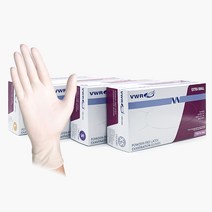 VWR 라텍스장갑 Latex gloves/의료 식품 실험용 장갑, 라텍스 글러브 L(라지)