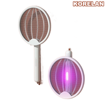 KORELAN 전자모기채 접이식 충전식 4 in 1, 흰색